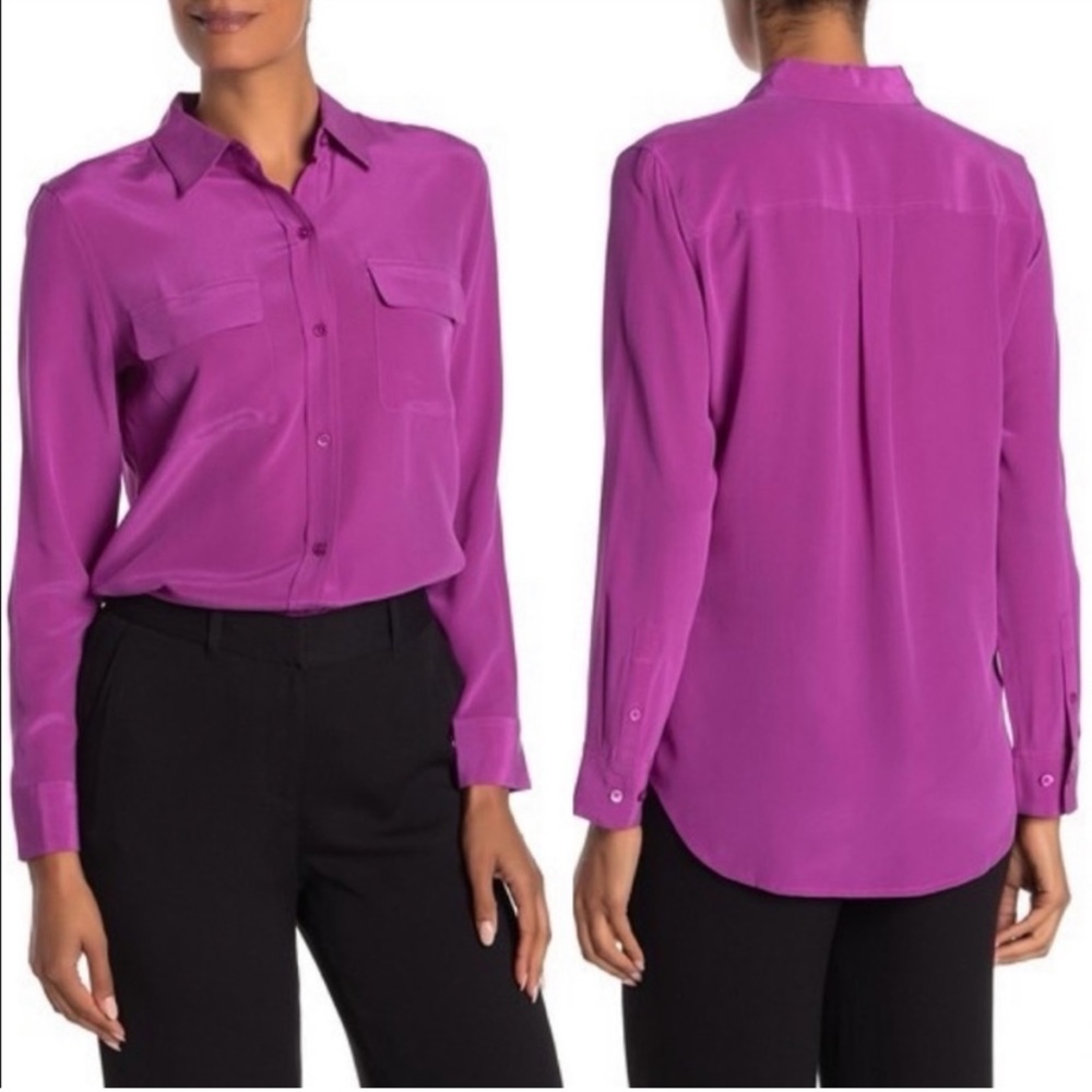 Equipment signature silk shirt Malbec Purple